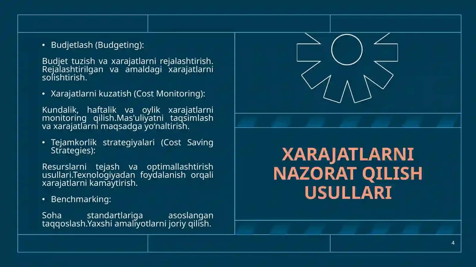 Xarajatlar Nazorati va Boshqaruvi 4