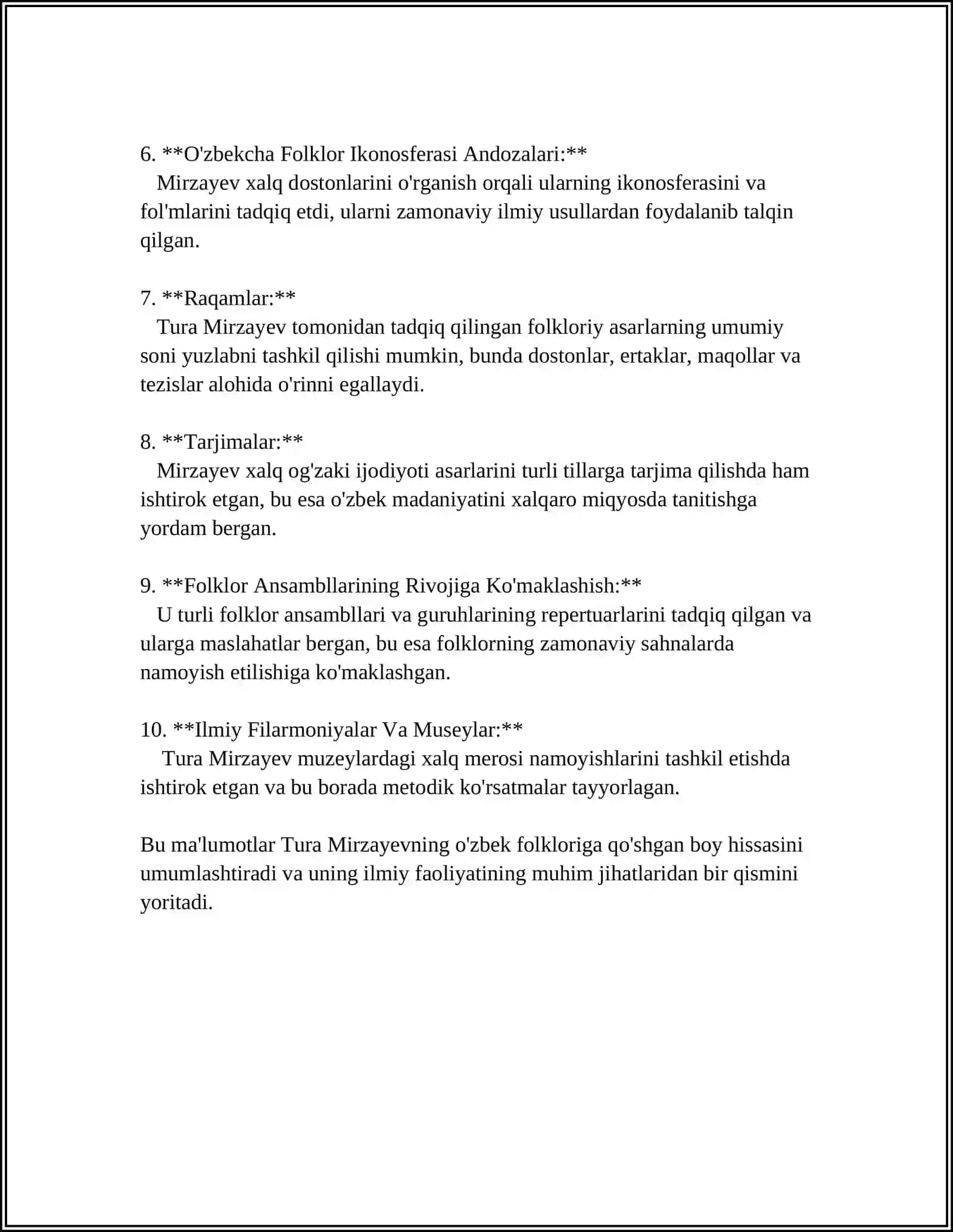 Tura Mirzayev va Mamatqul Jurayevning Uzbek folklorygasigiqan hissasi 4