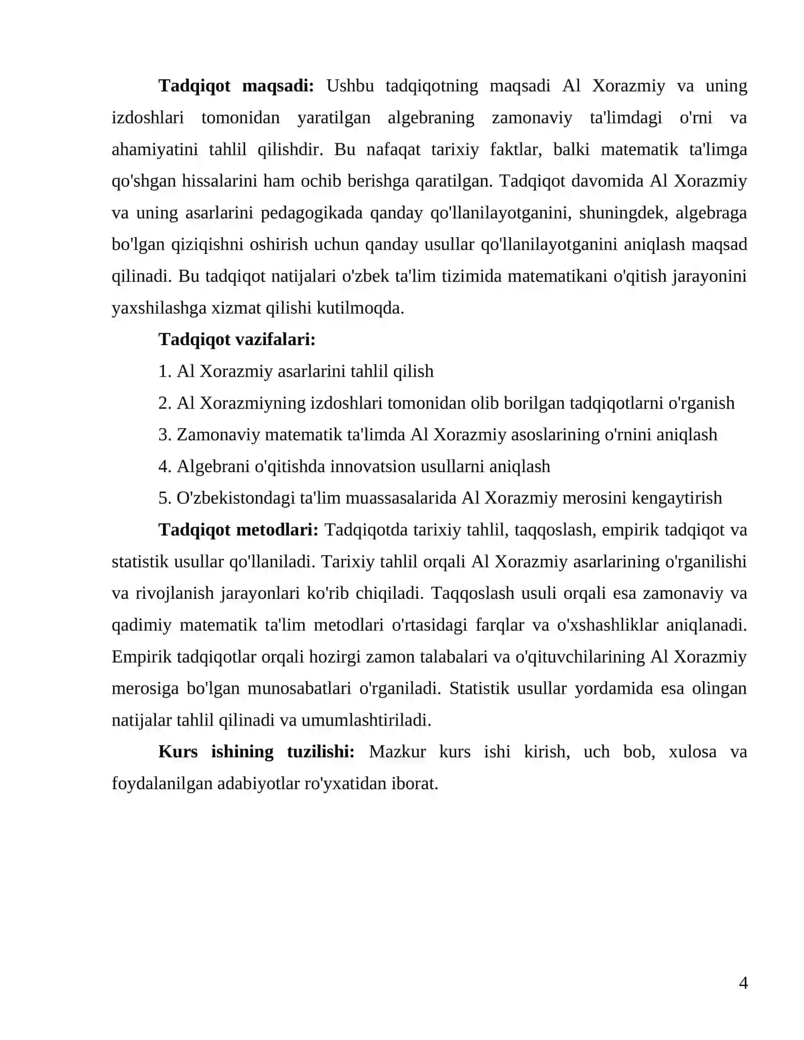 SAMDU MEXMAT MATEMMATIKA FANIDAN KURS ISHI 4