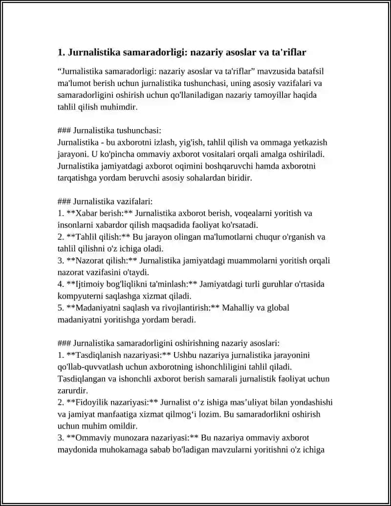 Jurnalistika samaradorligi ko'rsatgichlari 4
