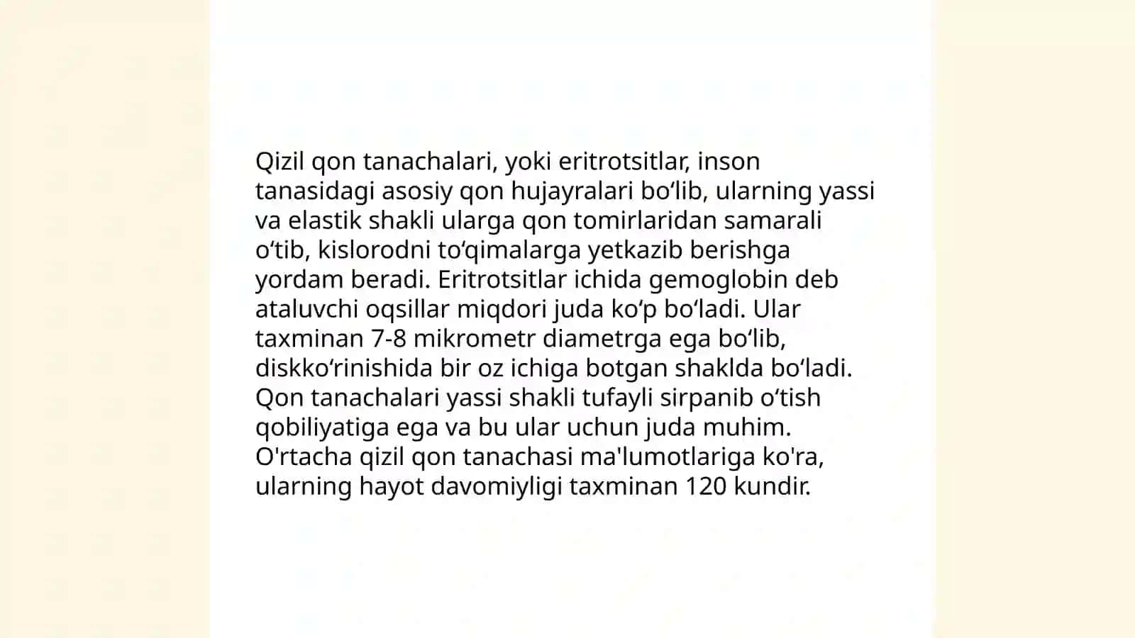 Qizil qon tanachalarining adaptiv xususiyatlari 4
