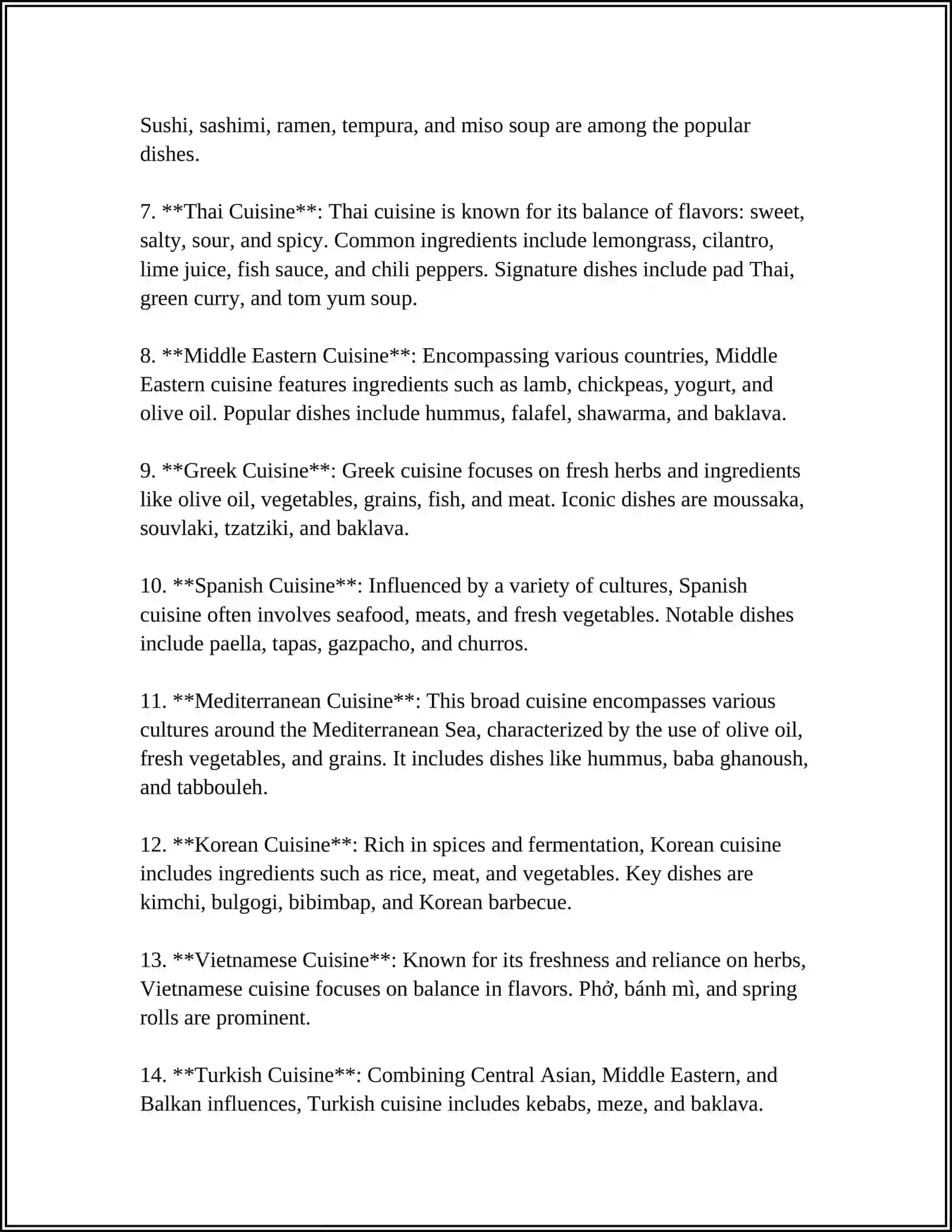 Types of Cuisine Around the World 4