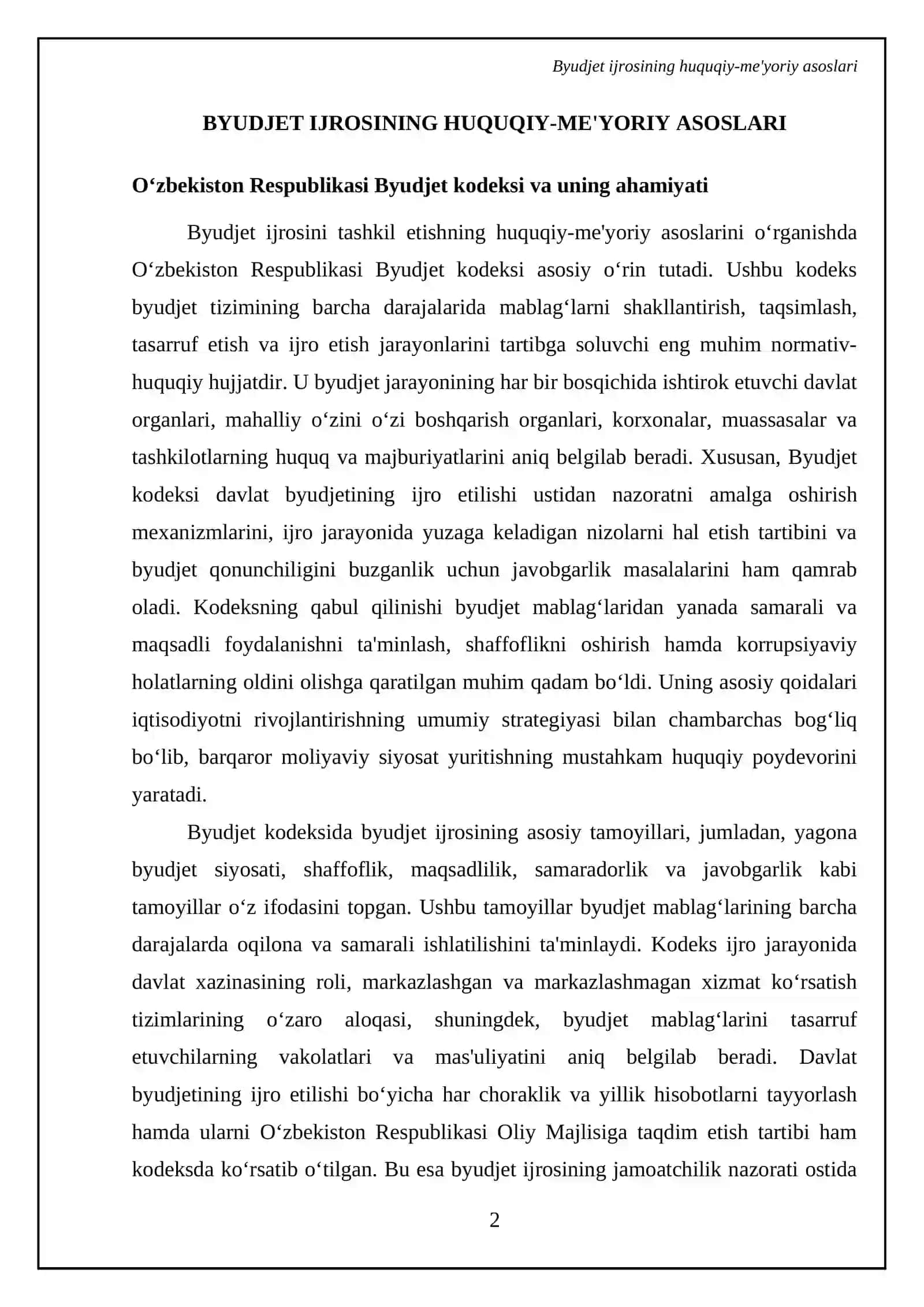 Byudjet ijrosining huquqiy-me'yoriy asoslari 4