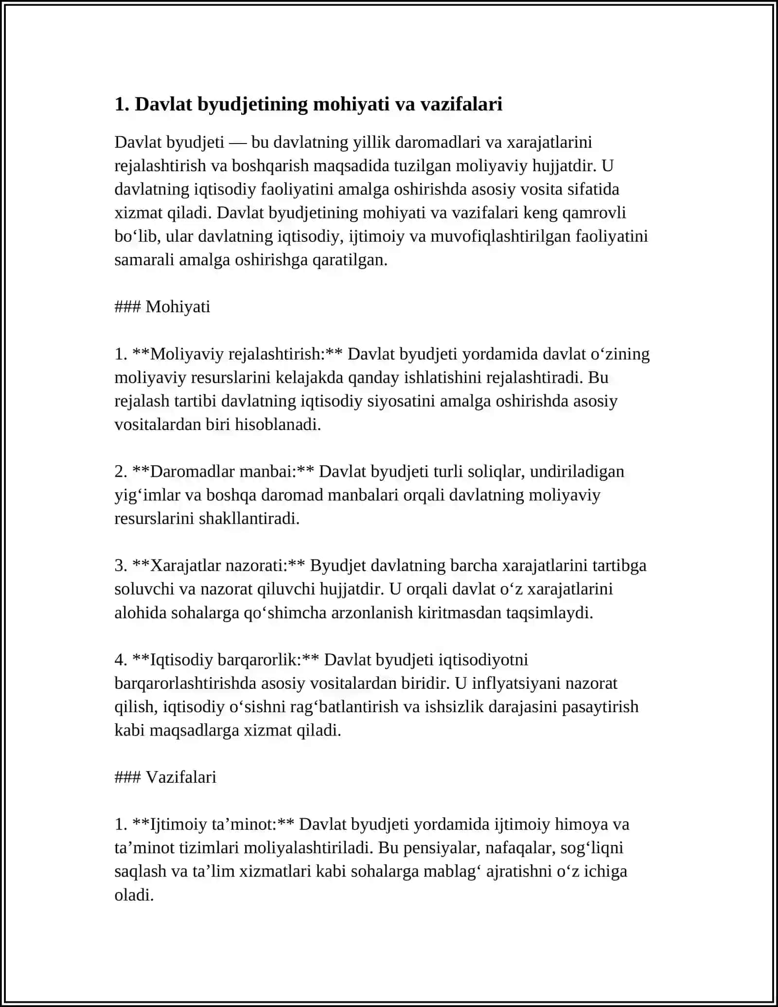 DAVLAT BYUDJETI TARKIBI VA UNI TAKOMILLASHTIRISH YOʻLLARI 4