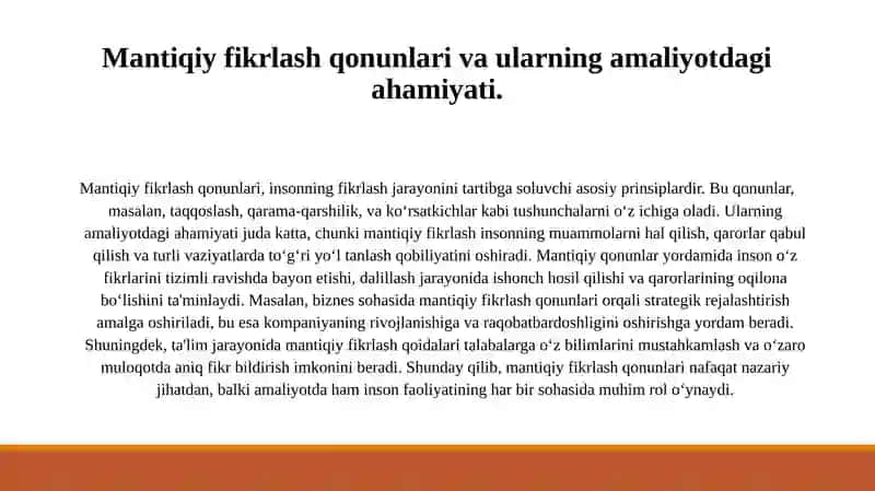 Tafakkurning mantiqiy shakllari va qonunlari 4