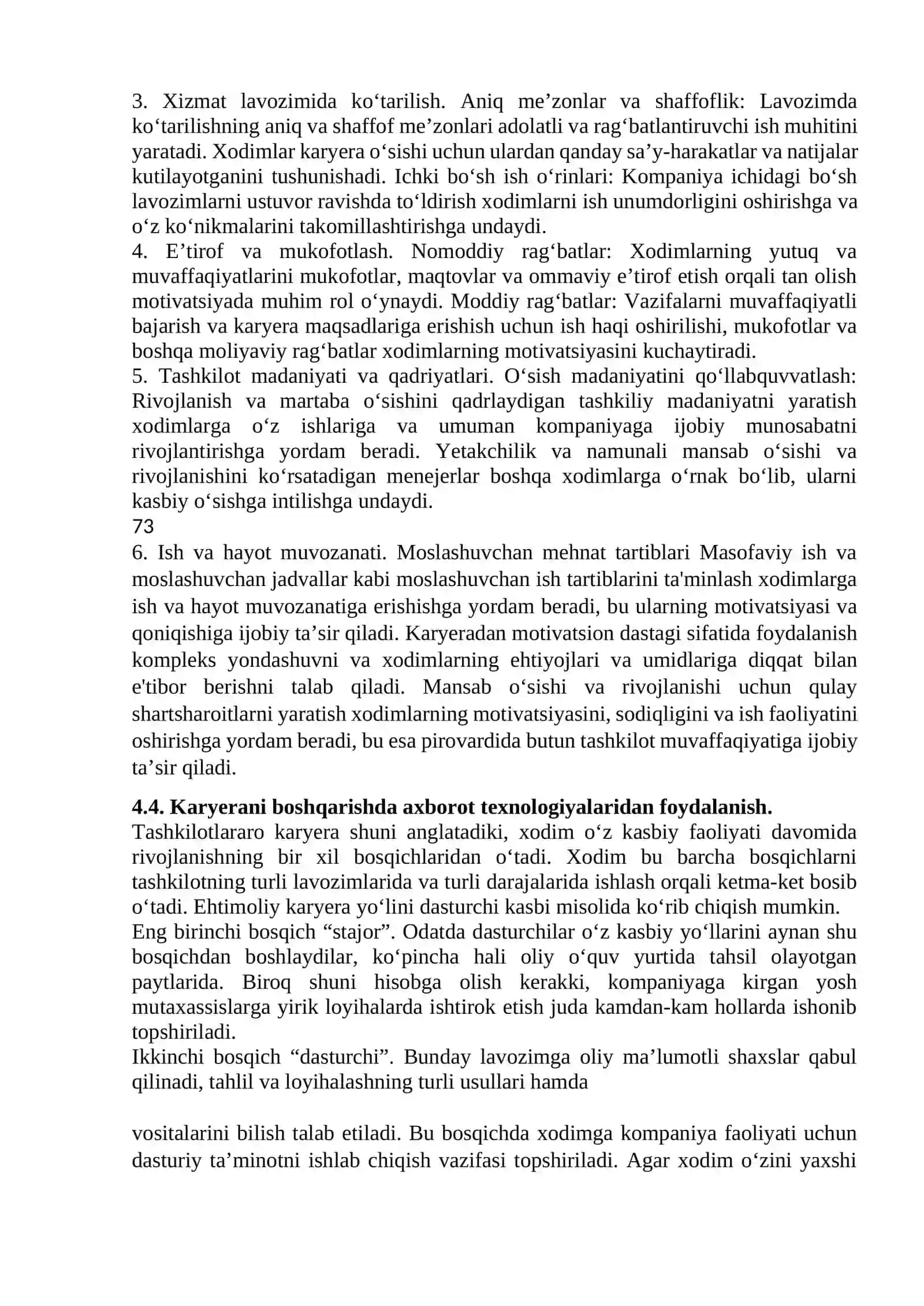KARYERANING TASHKILIY RIVOJLANISHI 4