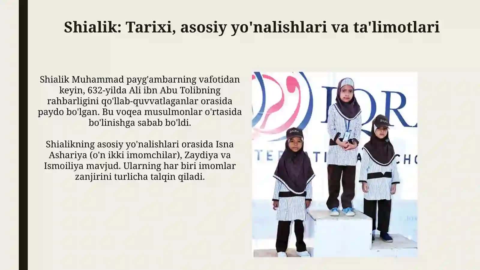 Islomdagi yoʻnalishlar va mazhablar 4