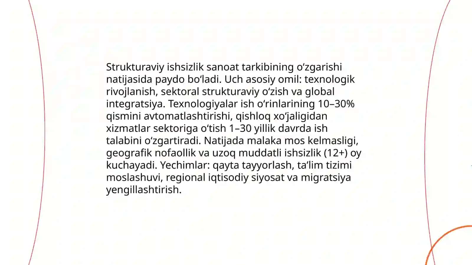 Ishsizlikning kelib chiqish sabablari va namoyon boʻlish shakllari 4