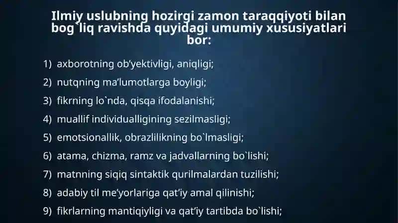 o'zbek adabiy til me'yorlari nutqning uslubiy shakllari 4