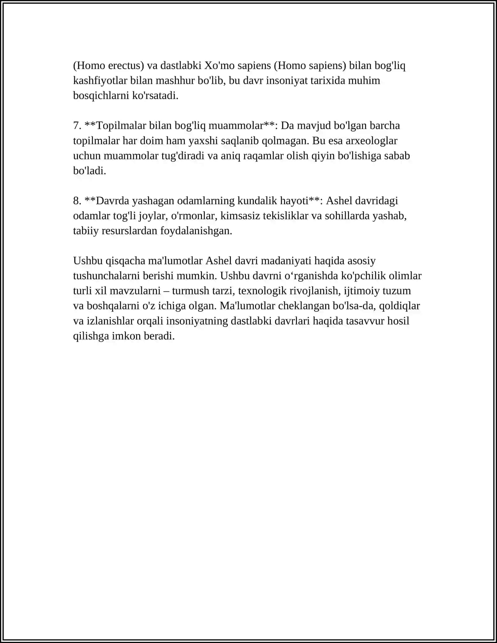 ASHEL DAVRI ARXEOLOGIK YODGORLIKLARI 4