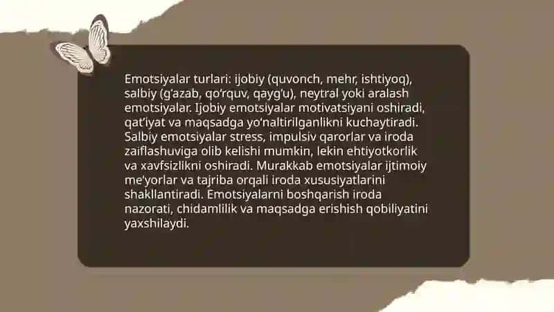 Hissiy-irodaviy xususiyatlar. Hissiy irodaviylikni oshiruvchi omillar 4