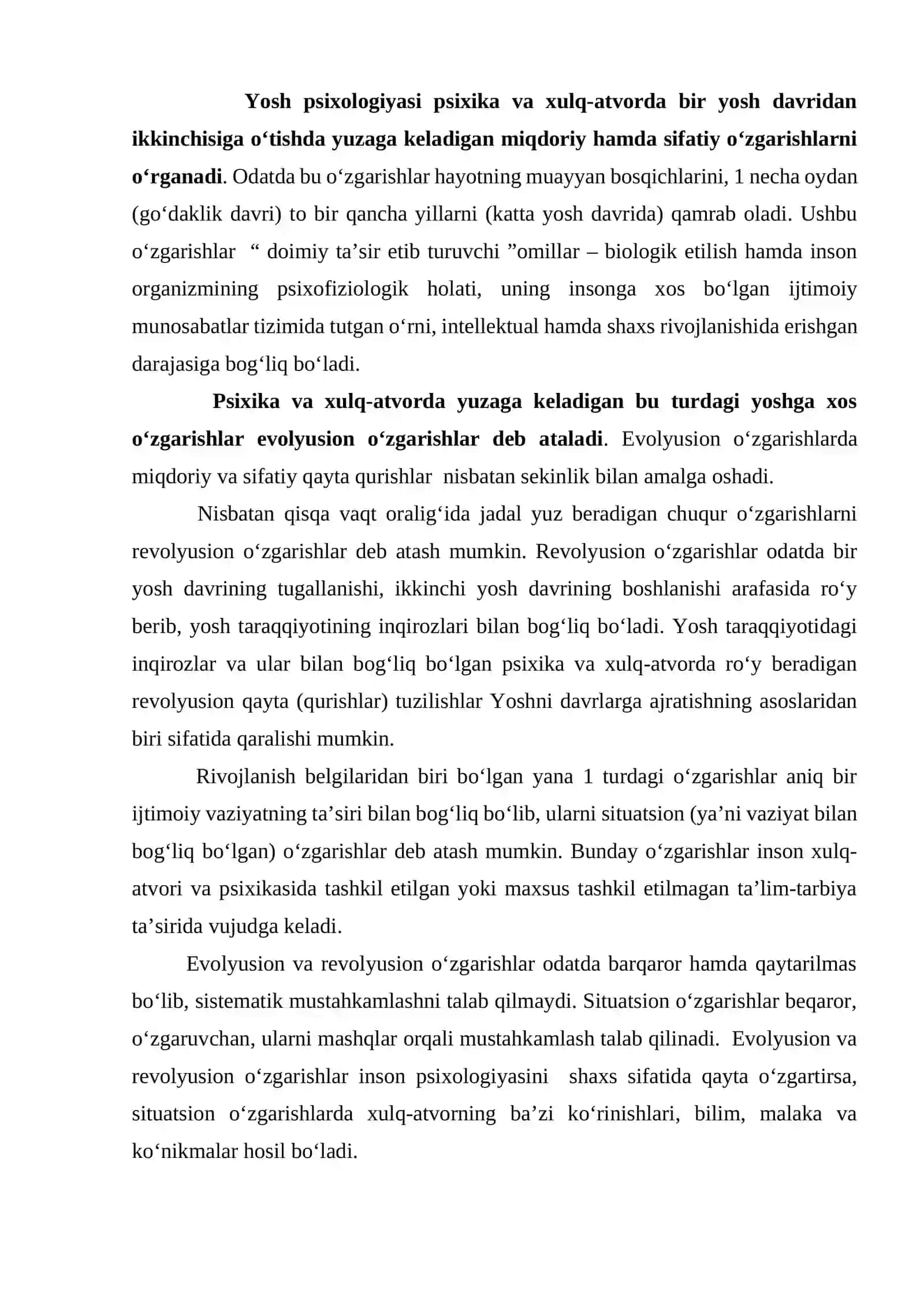 Yosh va pedagogik psixologiya fanining tadqiqot soxasi va muammolari 4