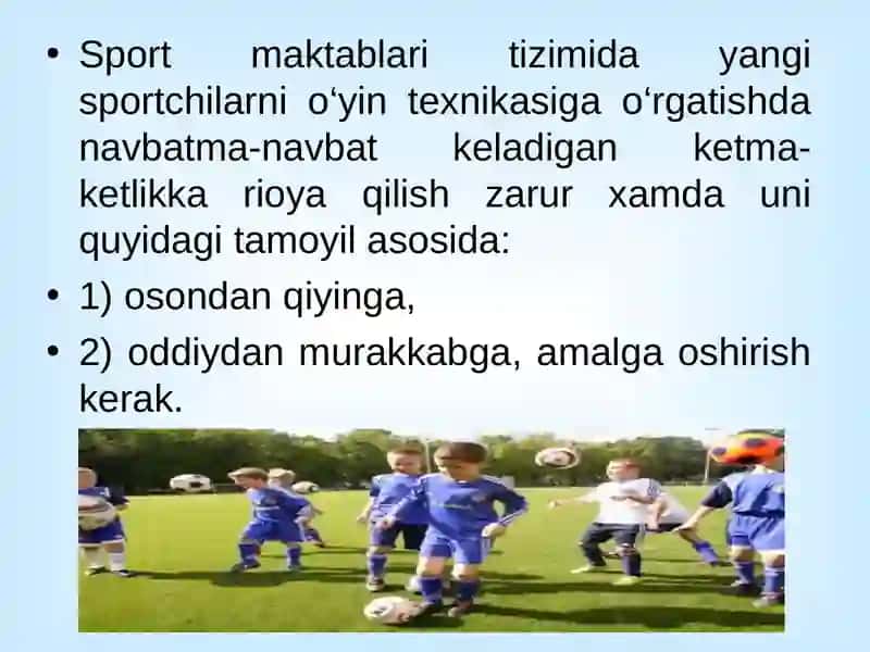 YOSH FUTBOLCHILARNI JISMONIY TAYYORLASH 4
