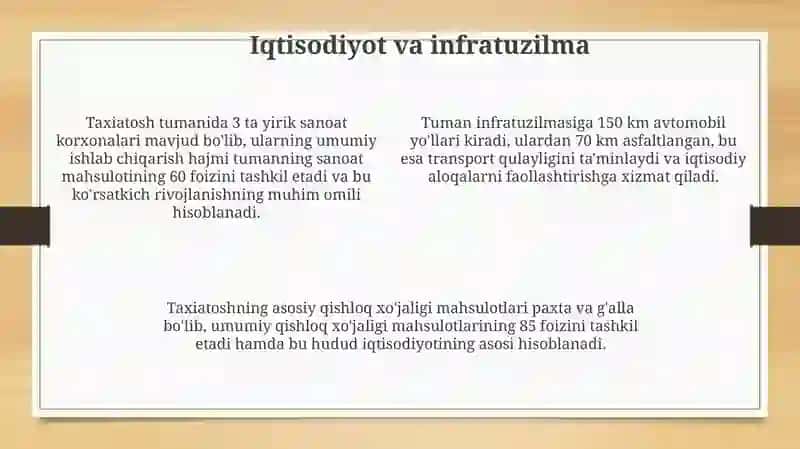 Taxtako‘pir tumani haqida umumiy ma’lumot 4