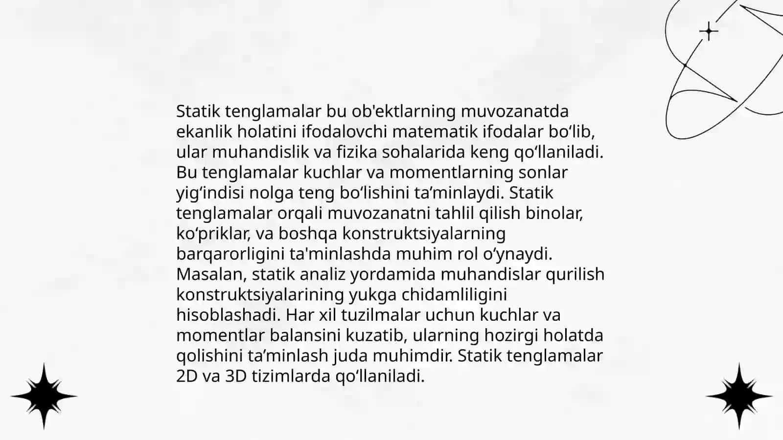 Juftlarning muvozanat shartlari asosida yechiladigan masalalar 4