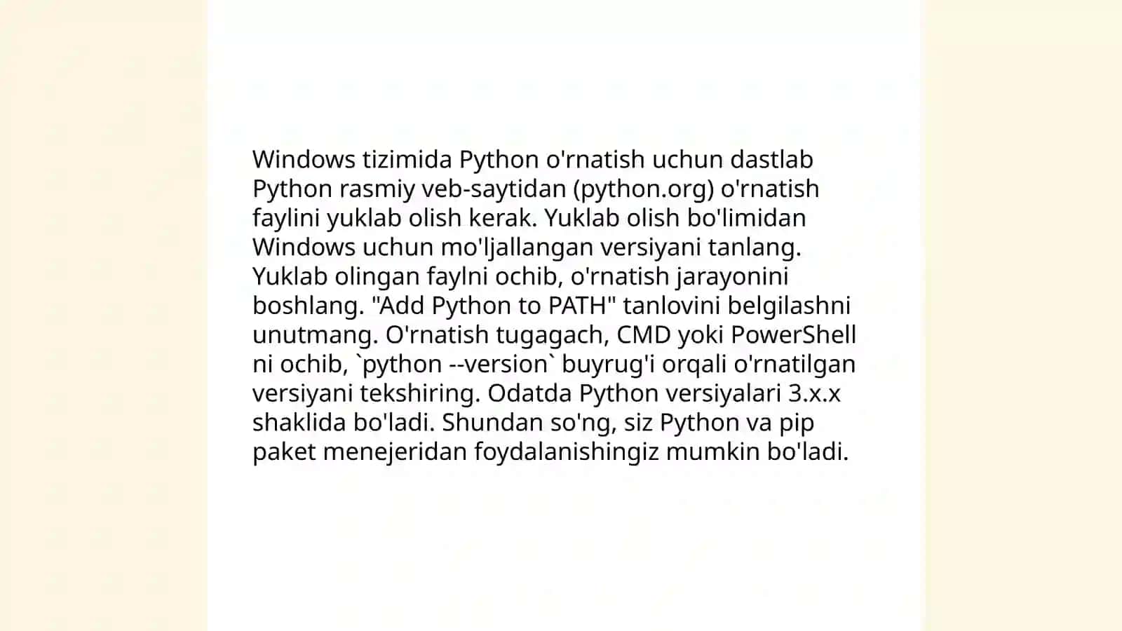 Python dasturlash tilini o‘rnatish va sozlash 4