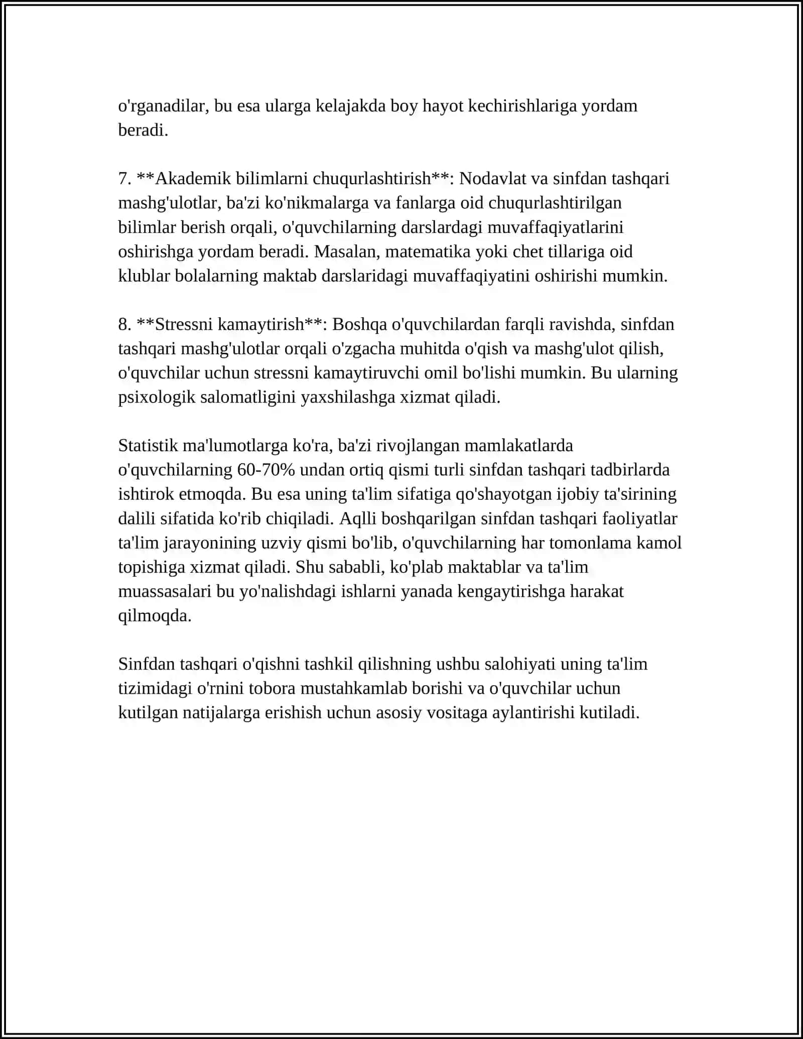 SINFDA OʻQISH VA SINFDAN TASHQARI OʻQISH METODIKASI 4