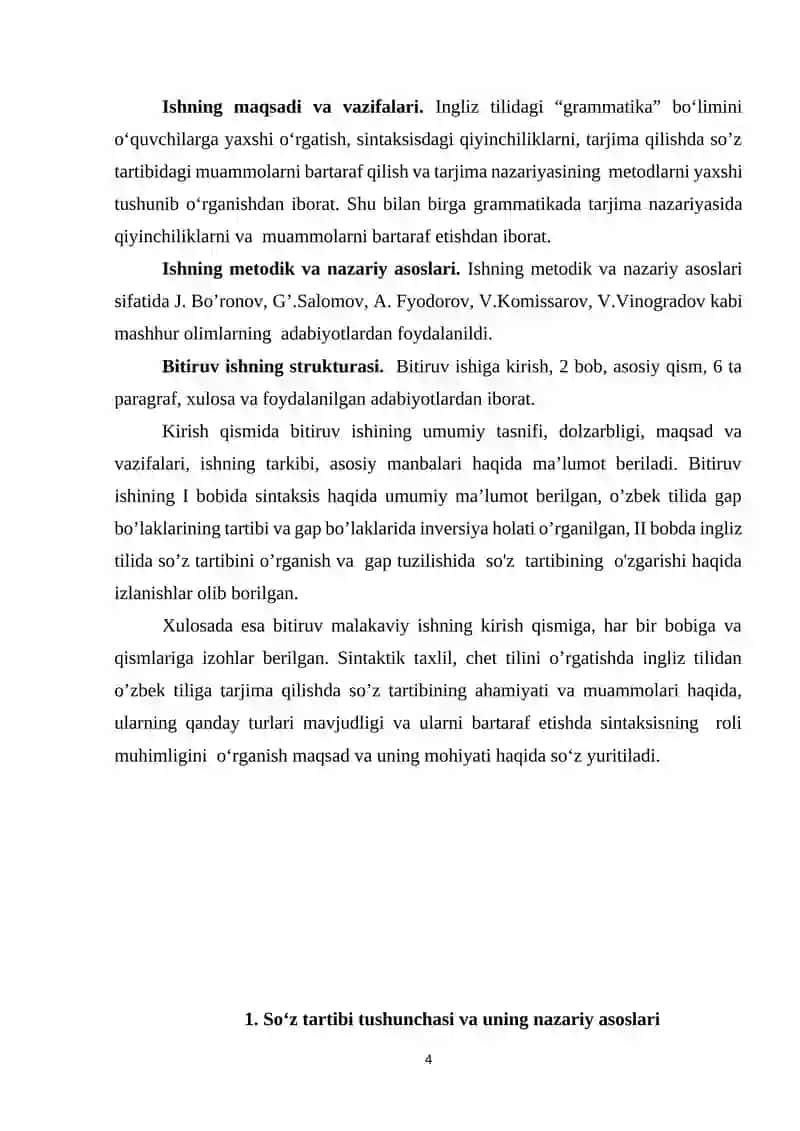 Ingliz va Uzbek tillarida sòz tartibi 4