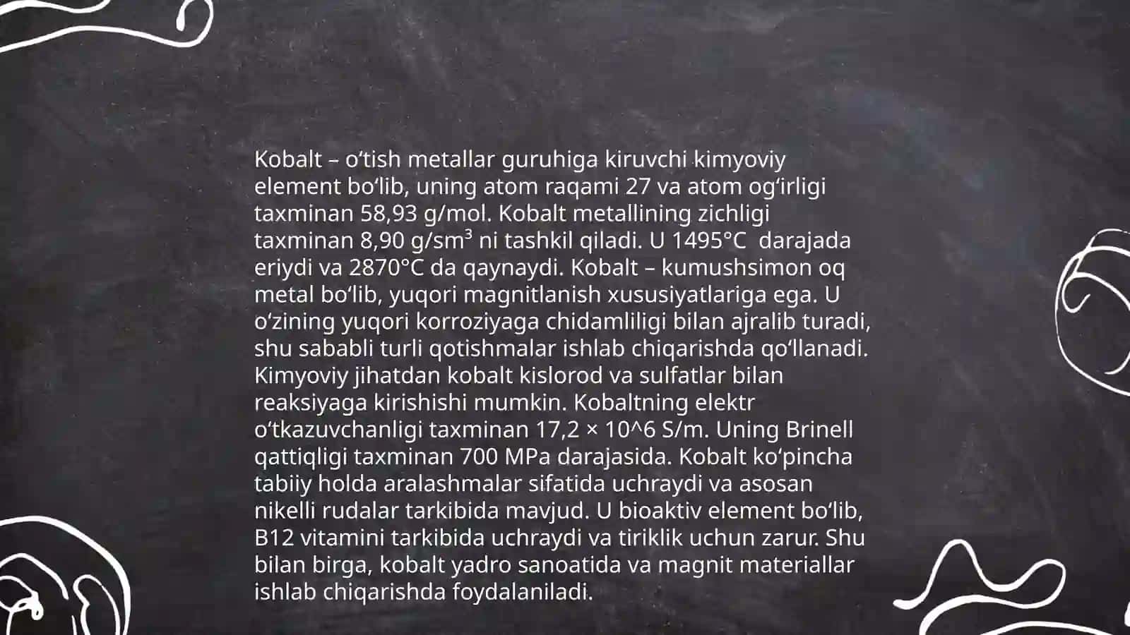 Kobaltning xususiyatlari 4