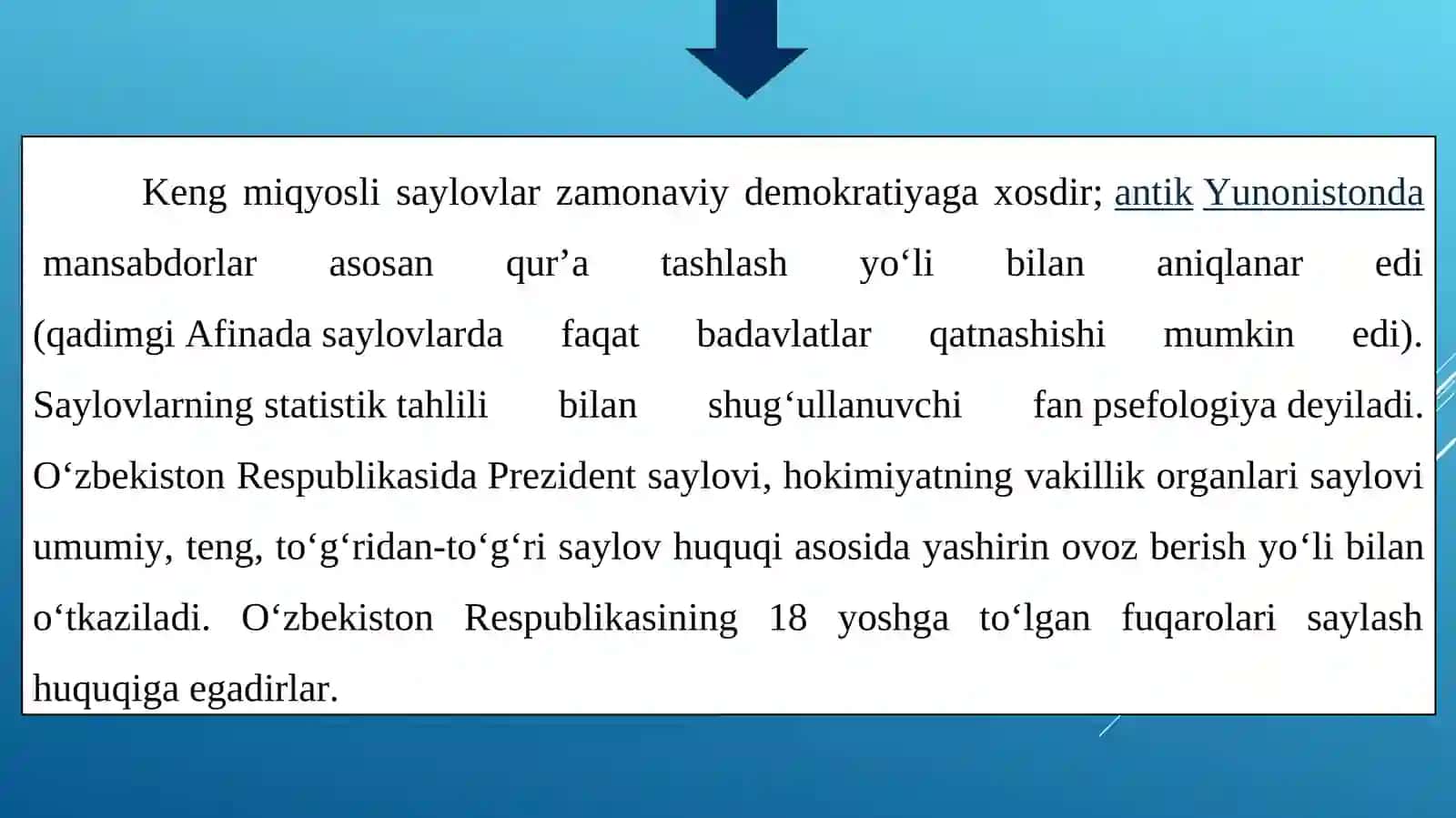 SAYLOV HUQUQI ERKINLIGI - FUQAROLIK JAMIYATINING SHARTI 4