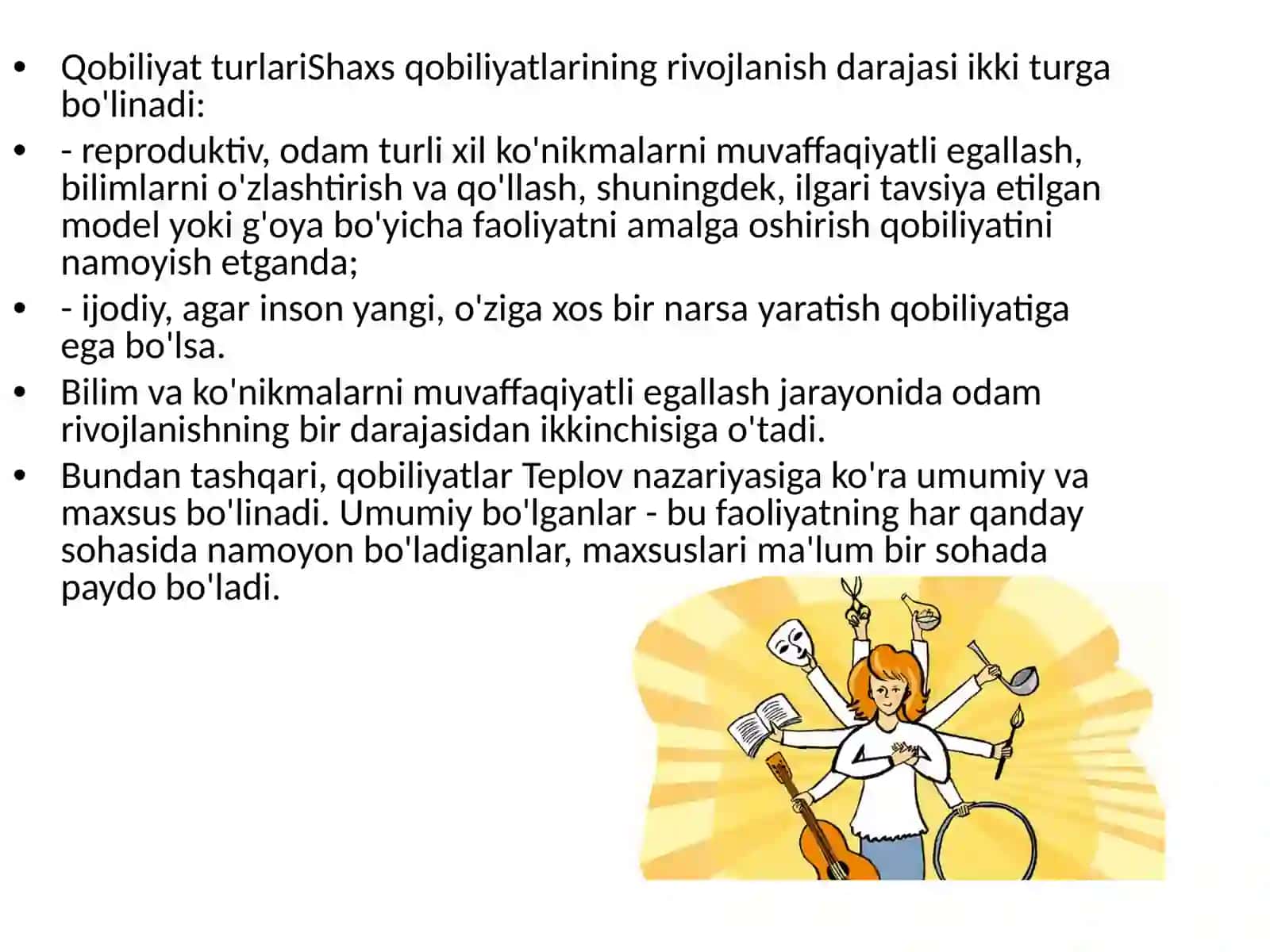 Qobiliyatlar rivojlanishi 4
