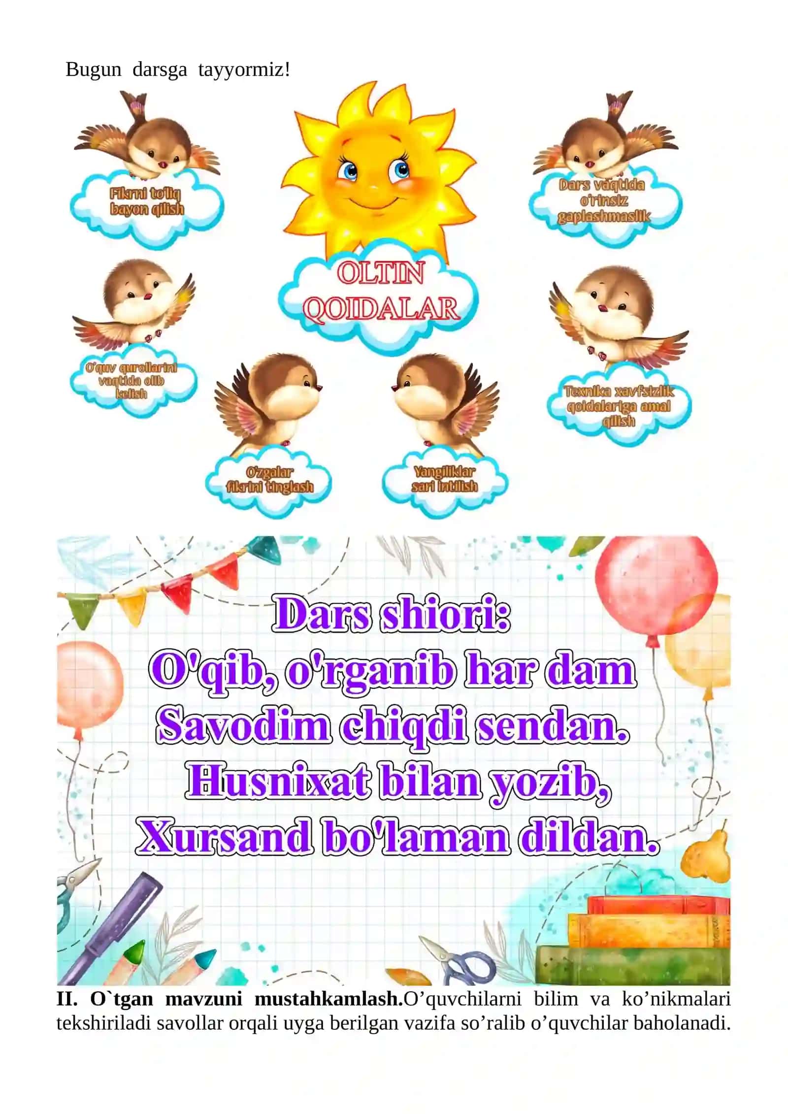 So‘z haqidagi bilimlarimizni mustahkamlaymiz mavzusida 2-sinf Ona tili fanidan dars ishlanmasi 4