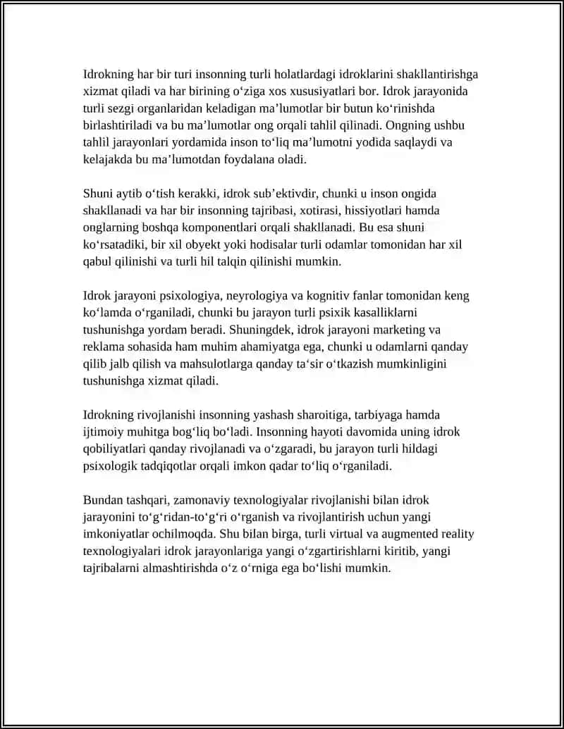 PSIXIK BILISH JARAYONLARI VA ULARNI TAVSIFI 4