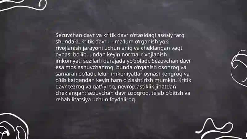 Rivojlanishdagi kritik davrlar haqida o‘qish va taqdimot tayyorlash 4