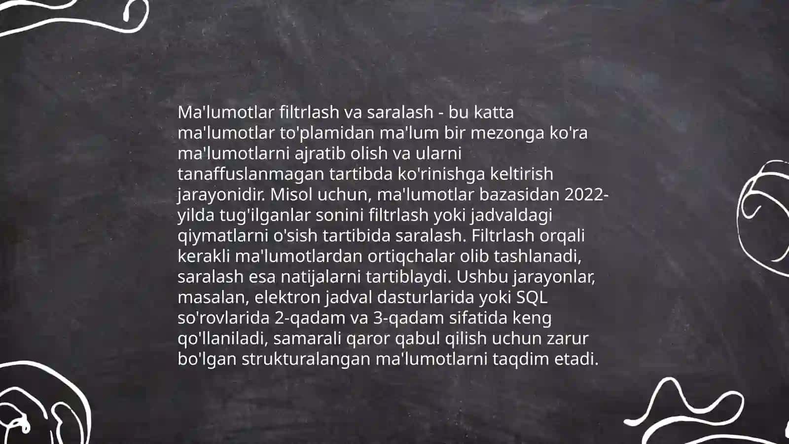Excel elektron jadvallar bilan ishlashi 4