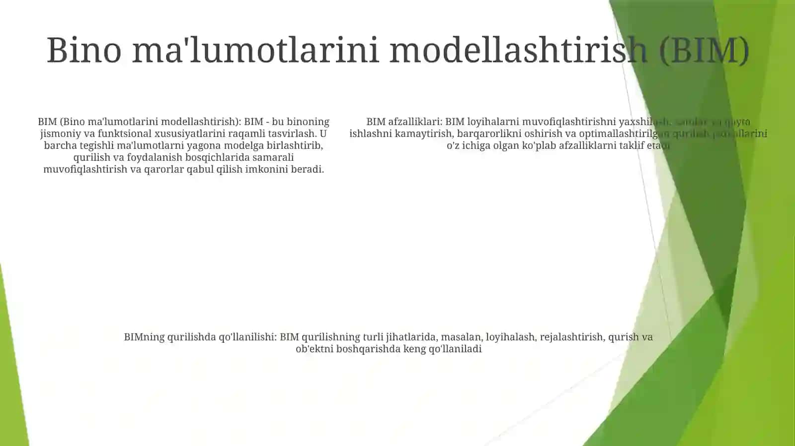 Axborot Texnologiyalarining QurilishSohasidaQoʻLlanilishi 4