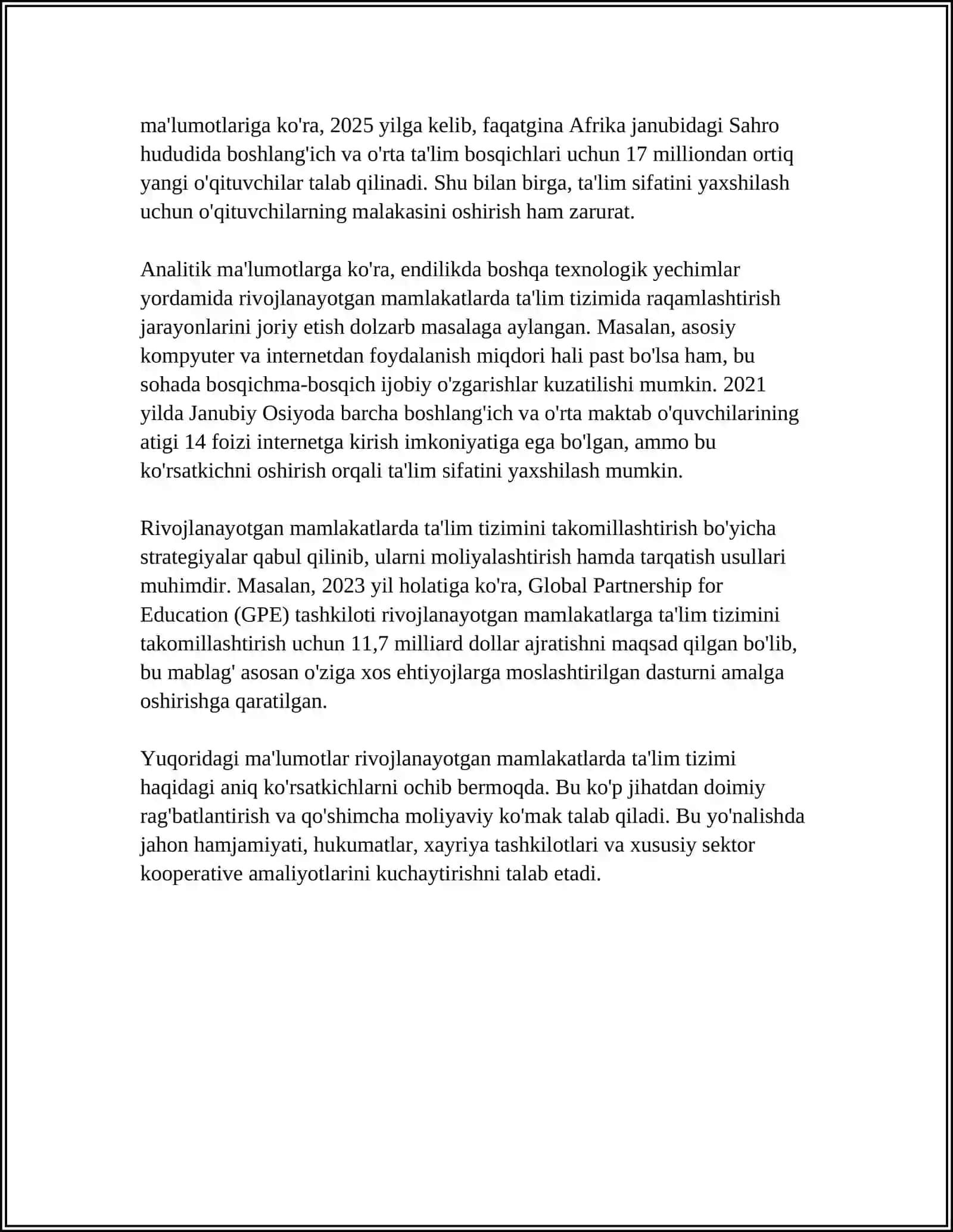 RIVOJLANGAN MAMLAKATLARDA MUTAXASSISLAR TAYYORLASH 4