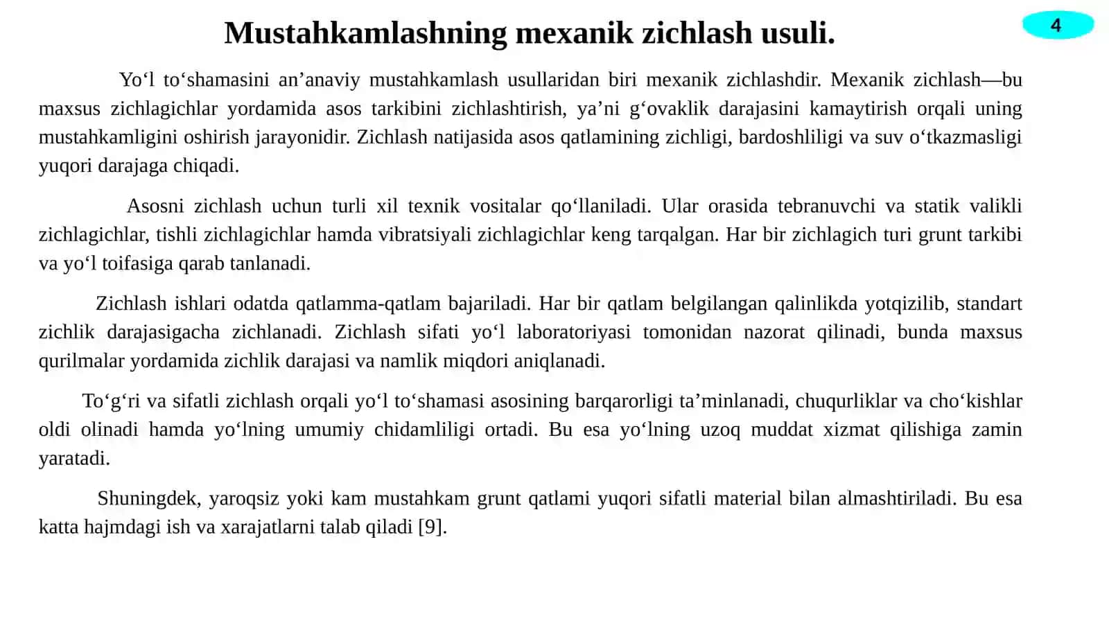 Yo‘l to‘shamasi asoslarini mustahkamlashning mavjud usullari tahlili 4