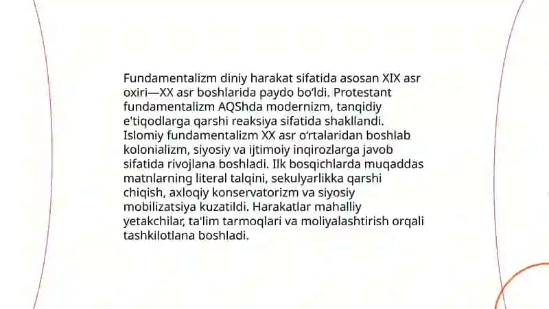 Diniy fanatizm, ekstremizm, fundametalizmning tarixi va rivojlanishi 4