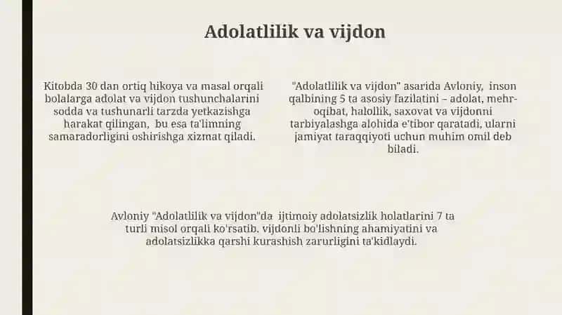 Abdulla Avloni yasarlari vijdon tarbiyasi masalalari 4