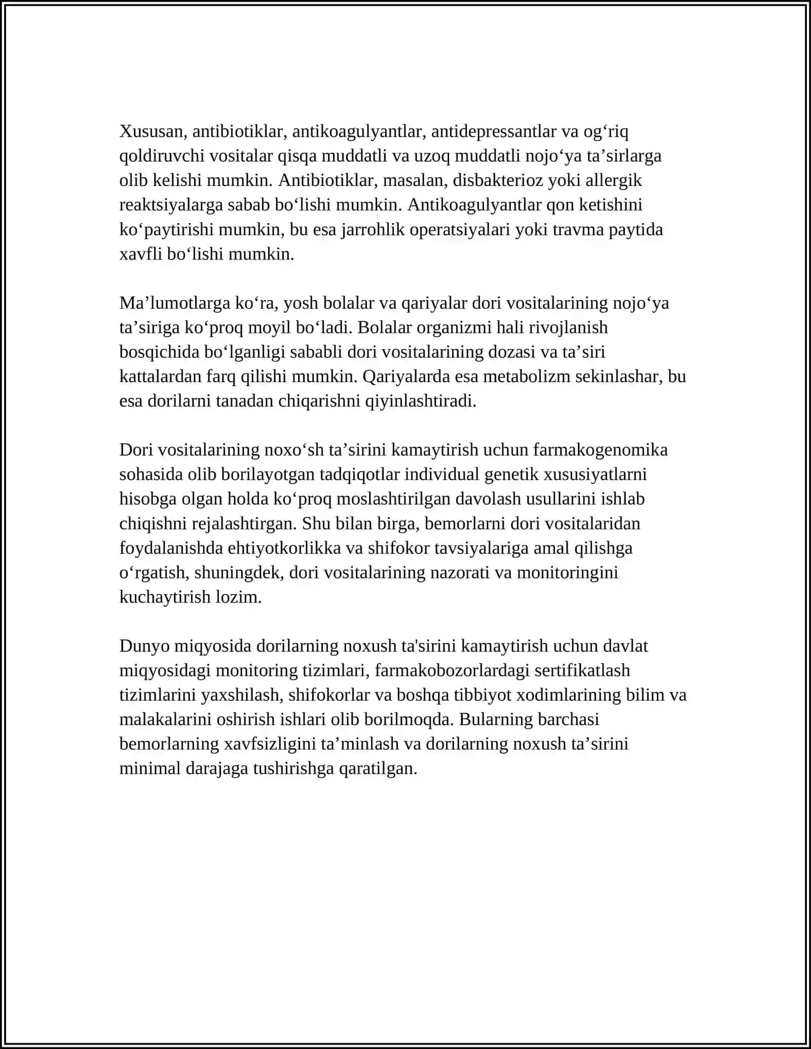 DORILARNING TA'SIR TURLARI.DORILARNING NOJUYA TA'SIRI 4