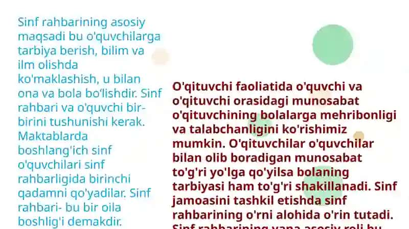 Sinf rahbarining faoliyati 4