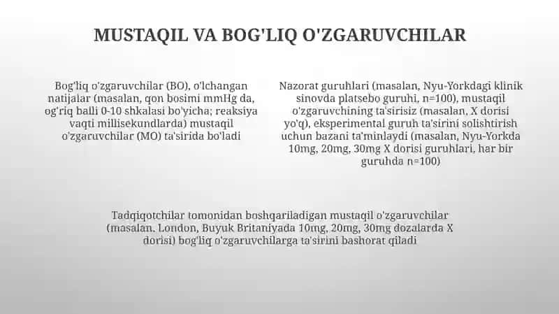 Tajriba va nazorat guruhlari haqida tushuncha 4