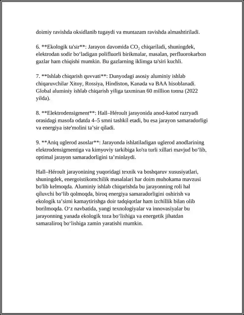 SANOATDA ELEKTROLIZ JARAYONINING QOʻLLANILISHI 4