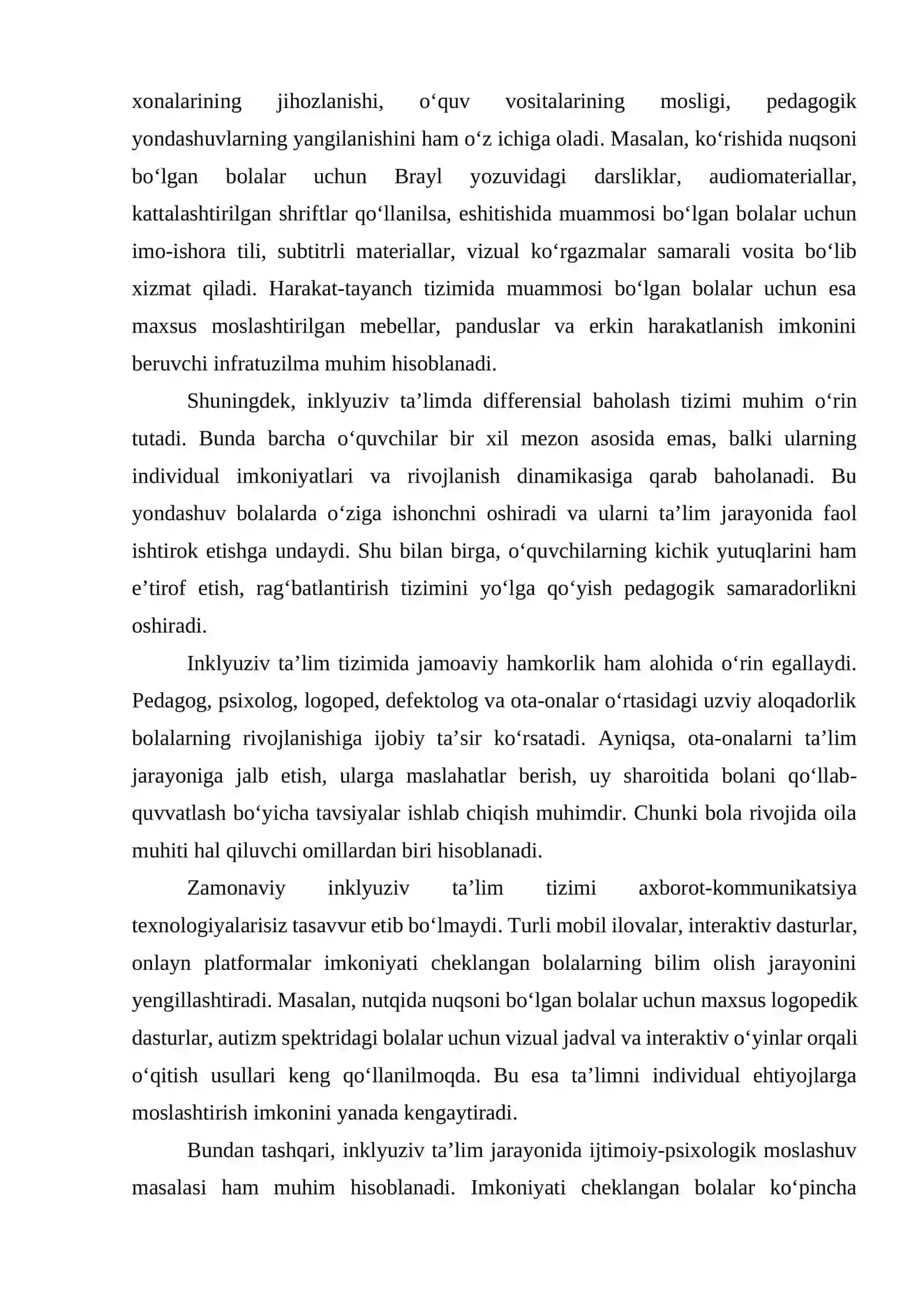 Imkoniyati cheklangan bolalar turlari va ularni inklyuziv ta’limga jalb etish 4