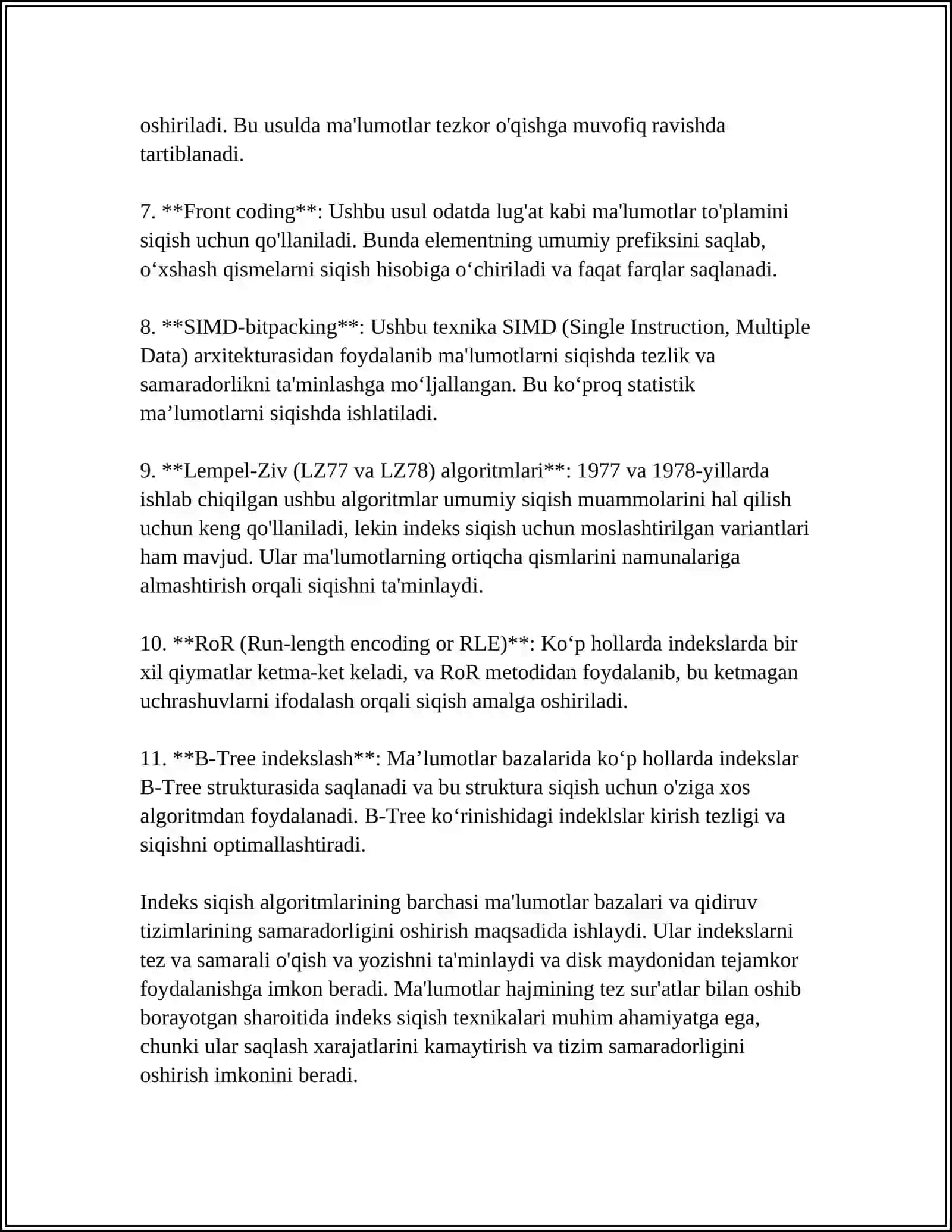 AXBOROT IZLASH TIZIMLARIDA INDEKSLARI SIQISH 4