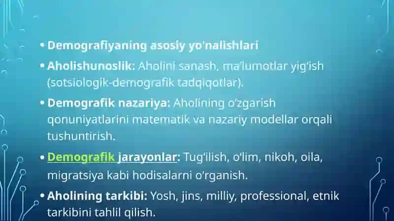 Aholi orasidagi demografiya jarayoni 4