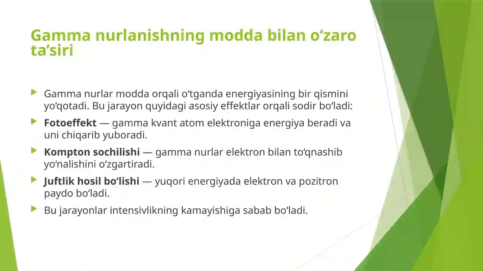GAMMA USULI. FIZIK MOSHIYATI VA YECHADIGAN VAZIFALAR 4