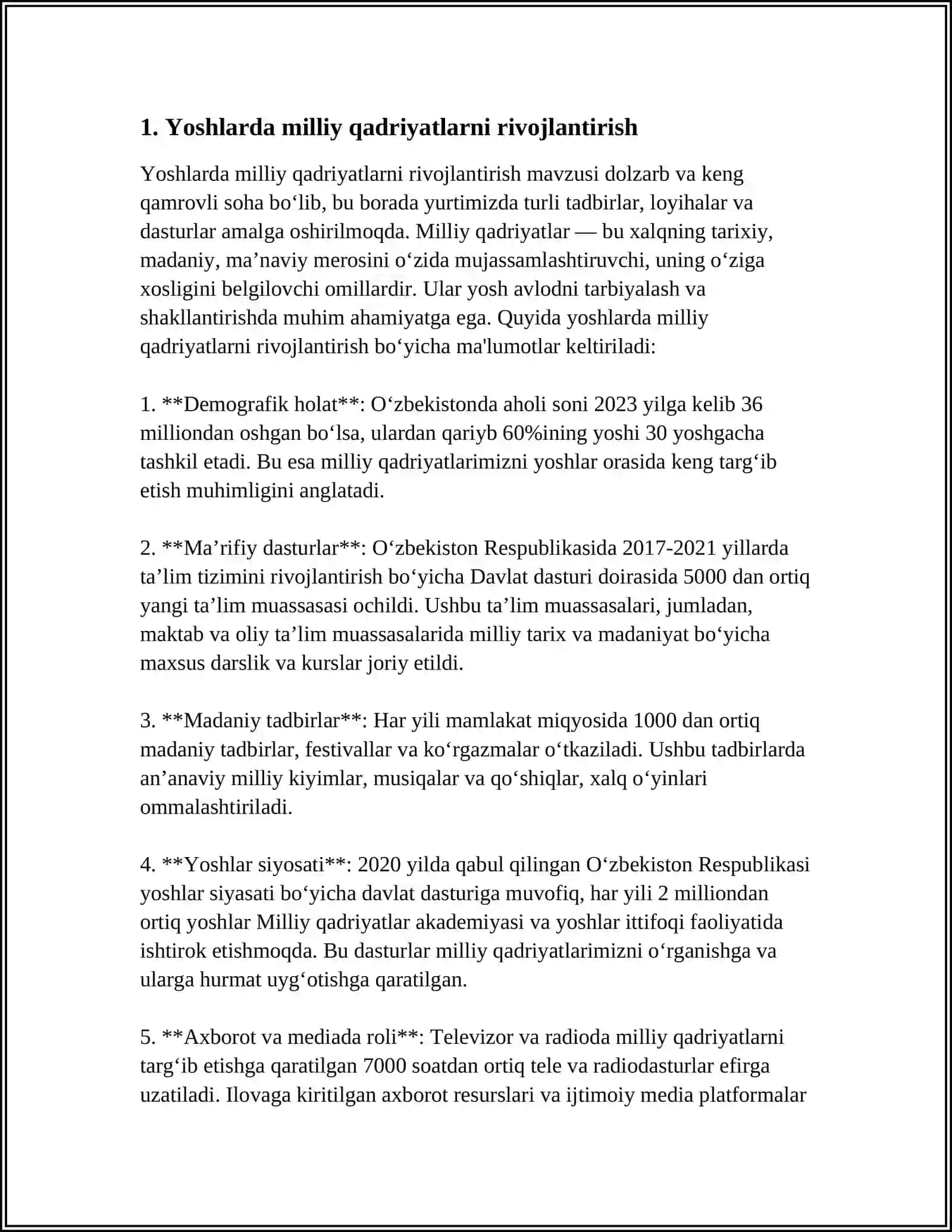 ÕZBEKISTINDA AMALGA OSHIRILAYOTGAN MANAVIY ÕZGARISHLAR 4