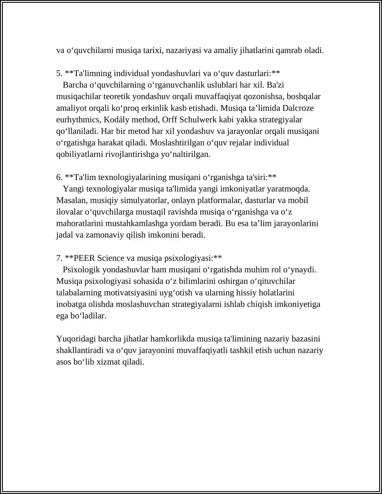 MUSIQA. TA'LIMI BAKALAVRIAT TA'LIMI YO'NALISHI TALABALARINI MUSIQIY-PEDAGOGIK FAOLIYATGA TAYORLASH 4