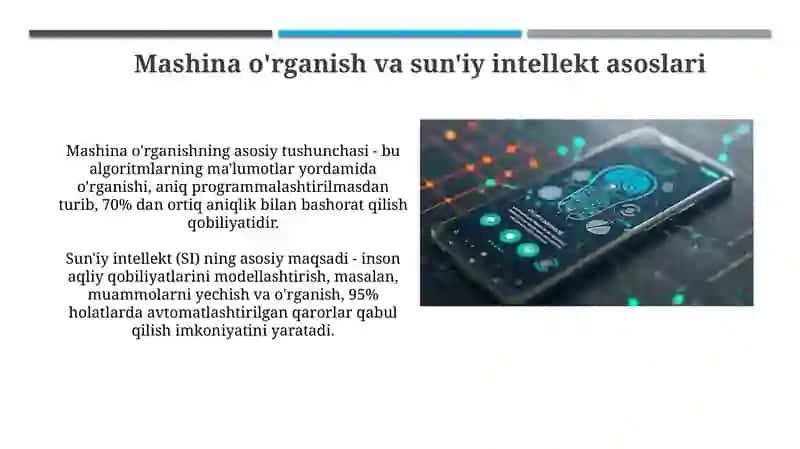 Mobil ilovalarda mashinaviy o'rganish va sun'iy intellekt algoritmlari 4