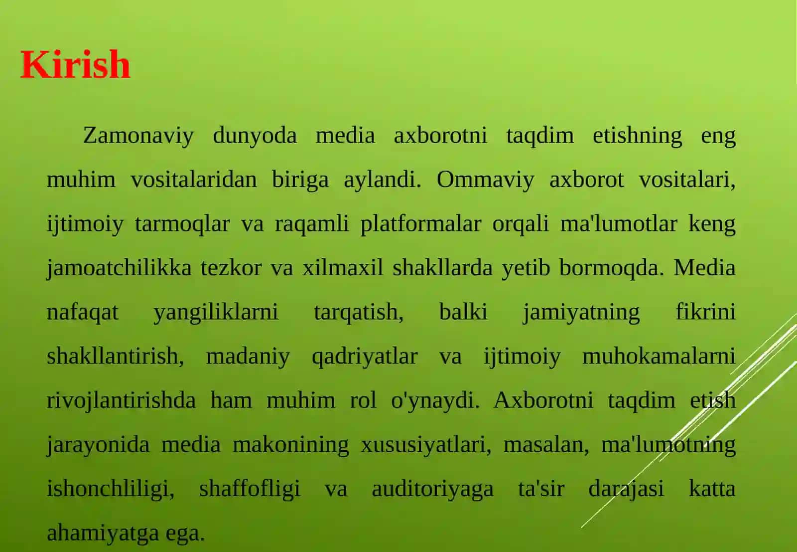Media makonda axborotni taqdim etish 4