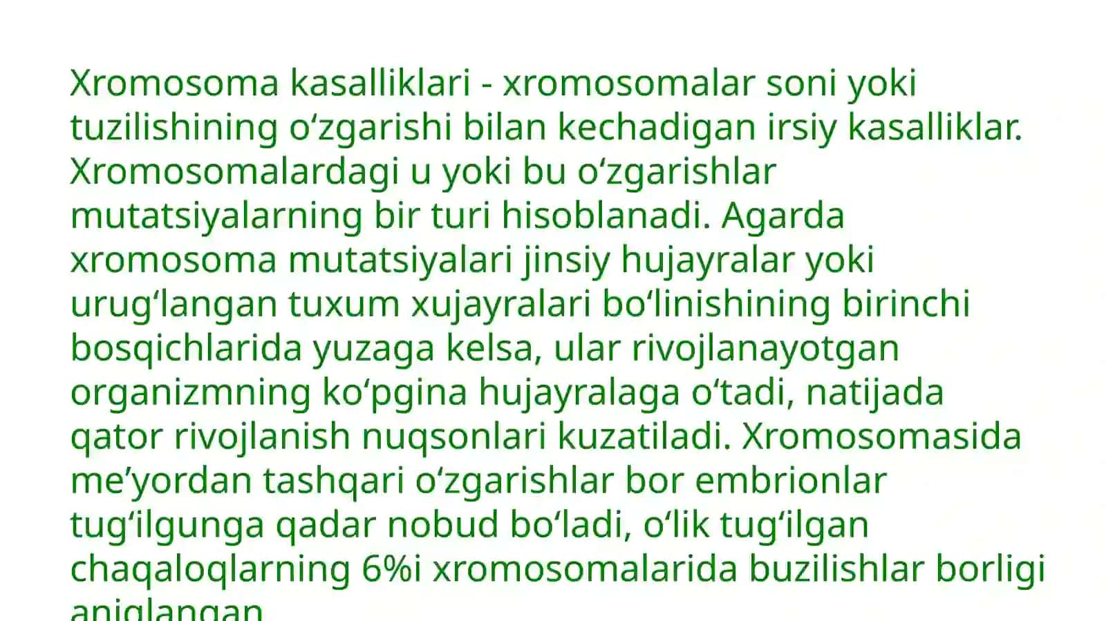 Odamlardagi gen va xromosoma kasalliklari 4