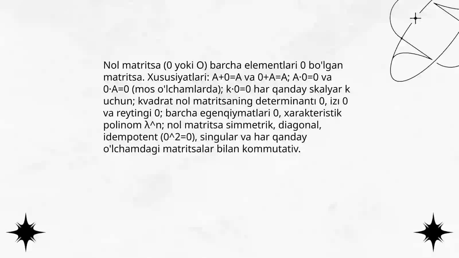 Matritsaning xossalari 4