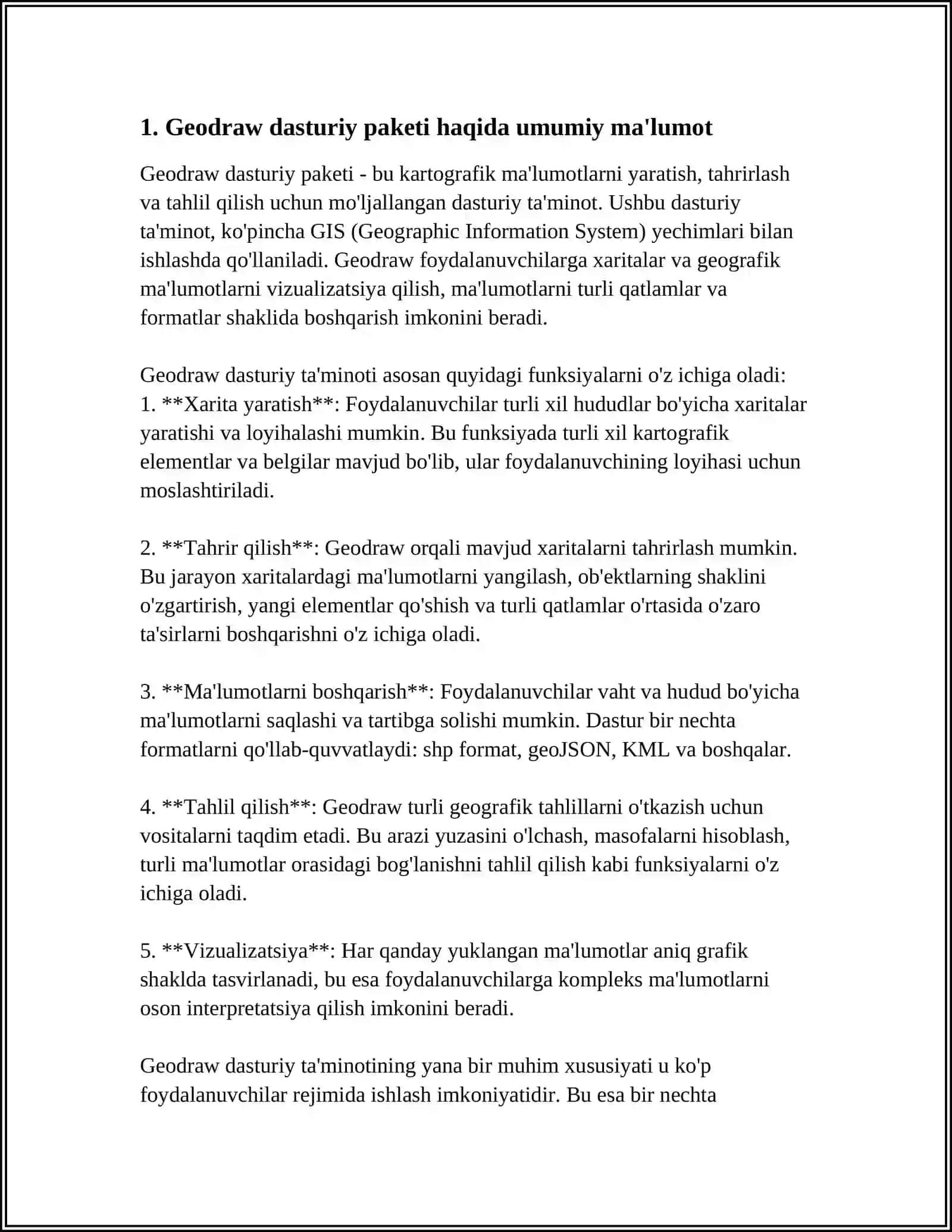 GEODRAW DASTURIY PAKETI VA UNDAN FOYDALANISH 4