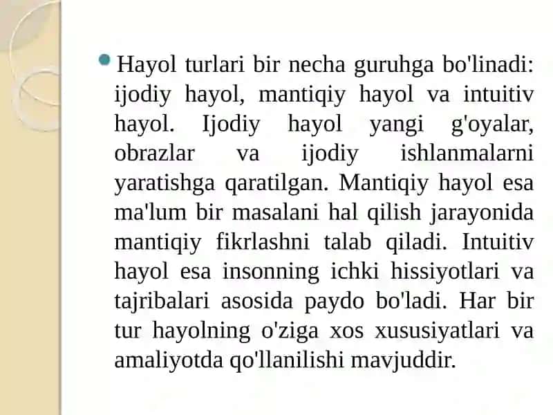HAYOL HAQIDA TUSHUNCHA 4